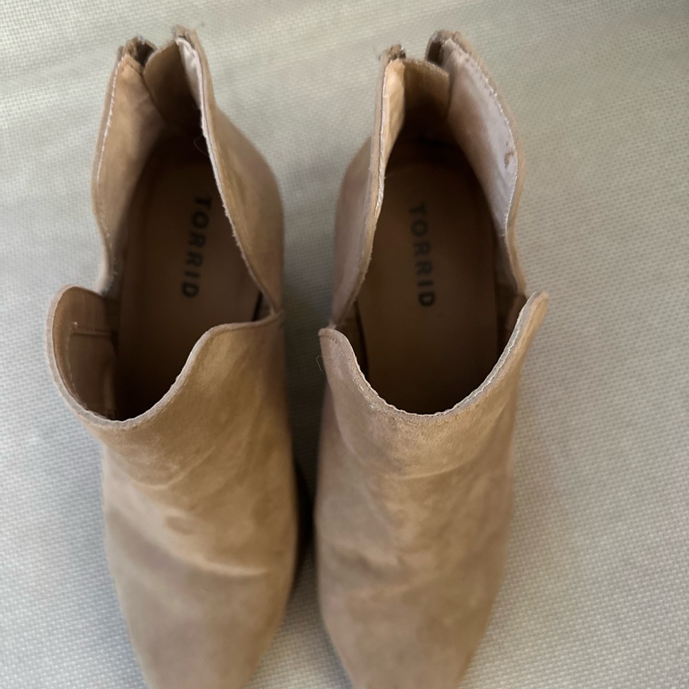 BOGO: Torrid Tan Suede Ankle Booties - Picture 3 of 6